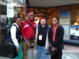 Valdosta State Students prepare to interview filmmakers at the Macon Film Festival